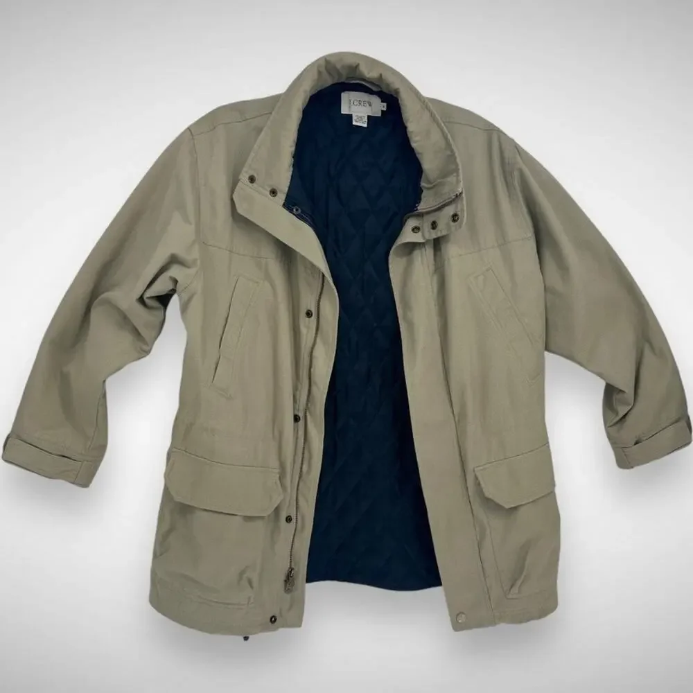 J. Crew Men's M‎ Insulated Barn Jacket Khaki Tan Utility Workwear Chore Coat